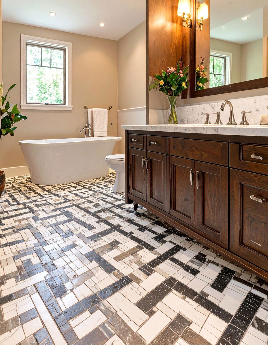 Basketweave Tile Patterns - 30 bathroom floor tile ideas 2025