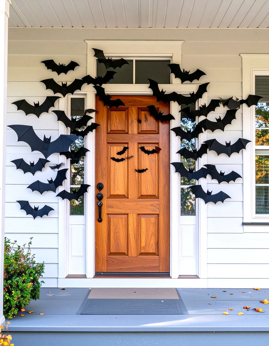 Bat Swarm Invasion - 30 halloween decoration ideas outdoor diy