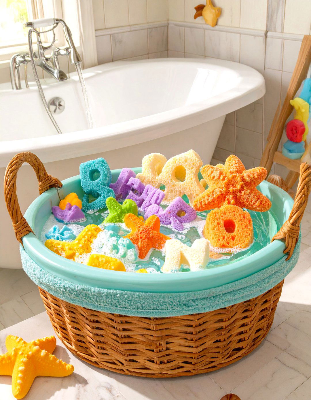 Bath Time Fun Baby Shower Basket - 30 unique baby shower basket ideas