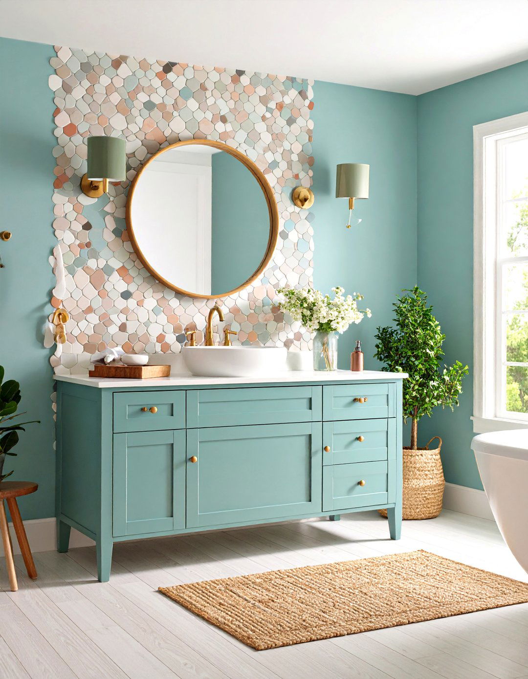 Bathroom Penny Tile Accent Wall - 30 ai accent wall design ideas