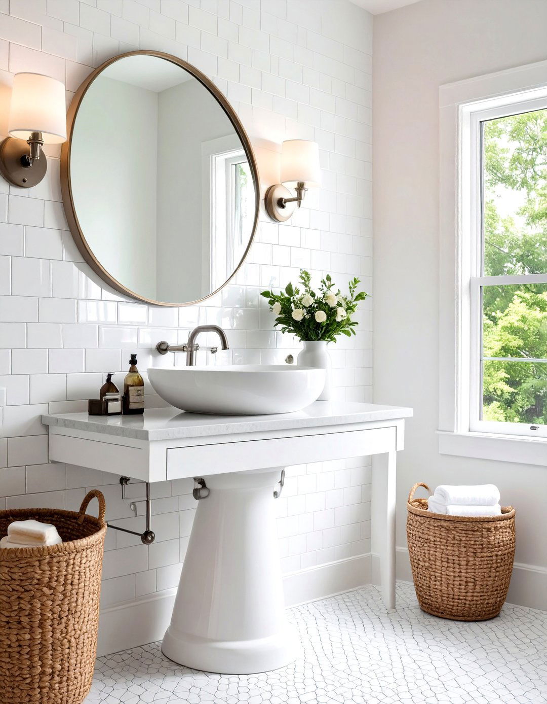 Bathroom Penny Tile Accent - 30 accent wall designs