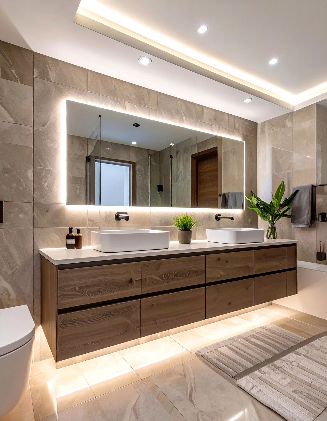 Bathroom with Integrated Lighting - 30 modern bathroom design photos ideas