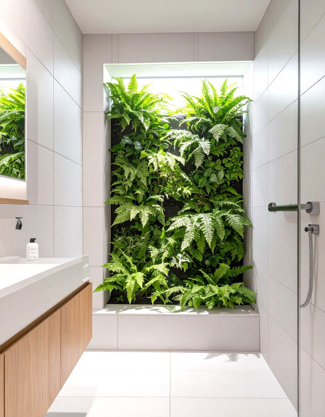 Bathroom with Integrated Planter - 30 japanese bathroom design ideas