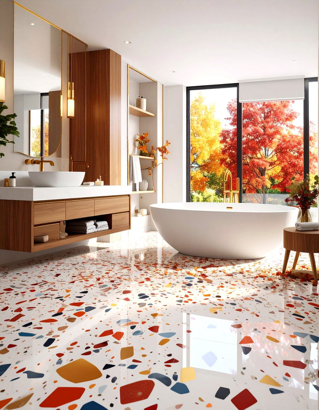 Bathroom with Terrazzo Flooring - 30 pinterest interior design ideas