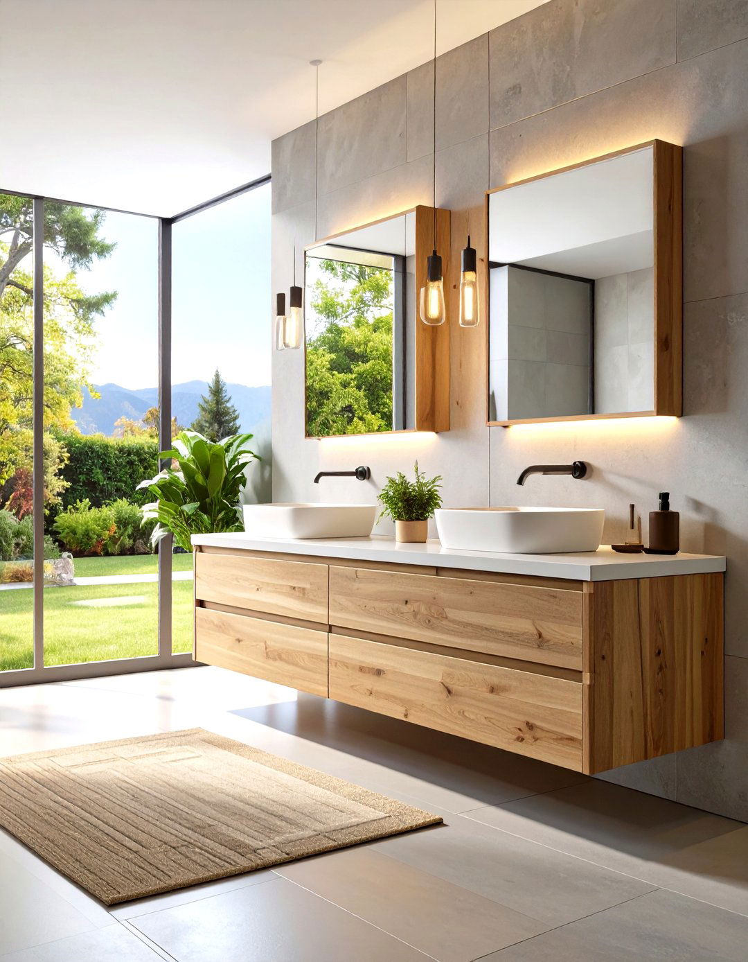 Bathroom with a Floating Vanity - 30 patricketsesfantomes.com what is interior design ideas