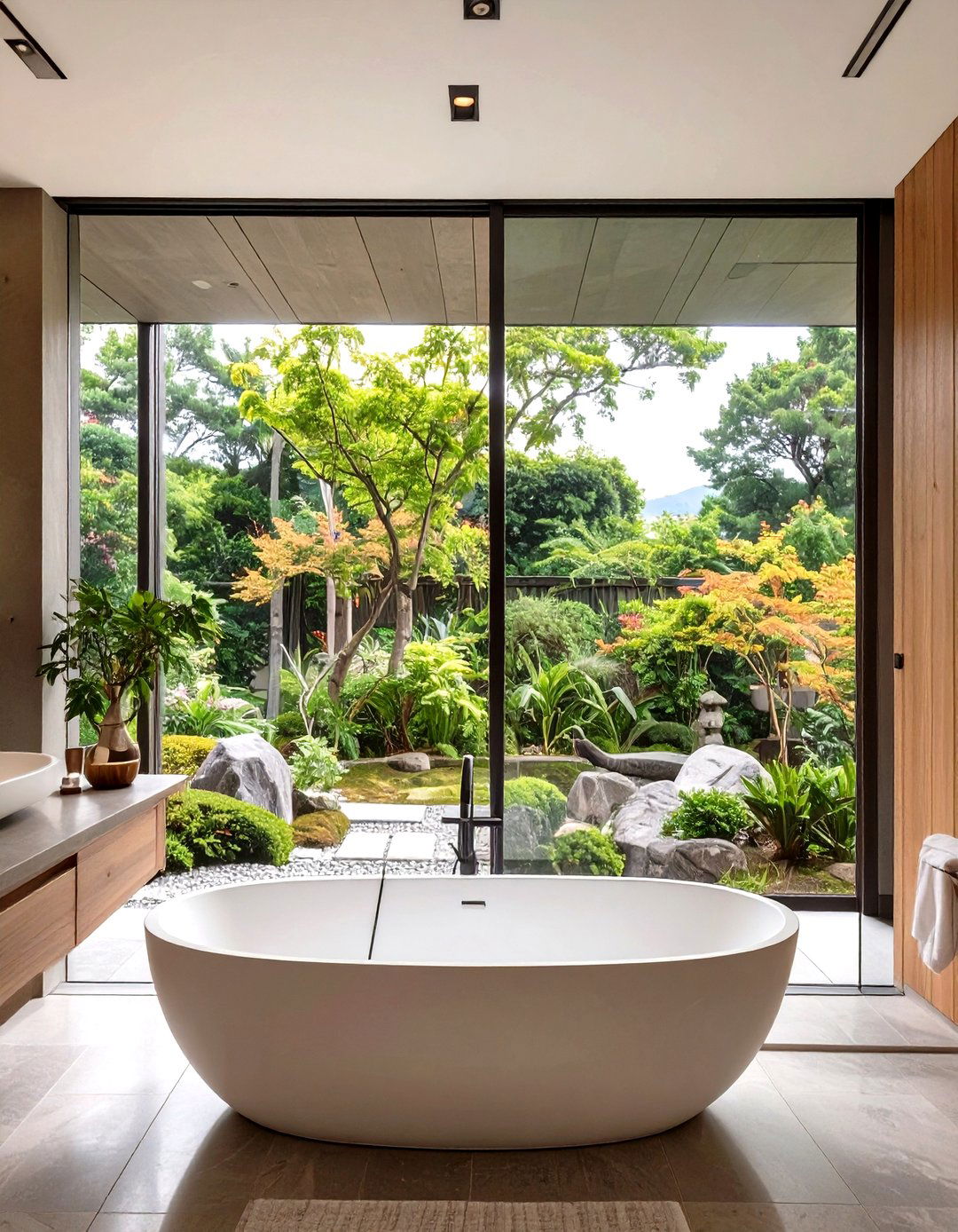 Bathroom with a View of Nature - 30 japan bathroom design ideas