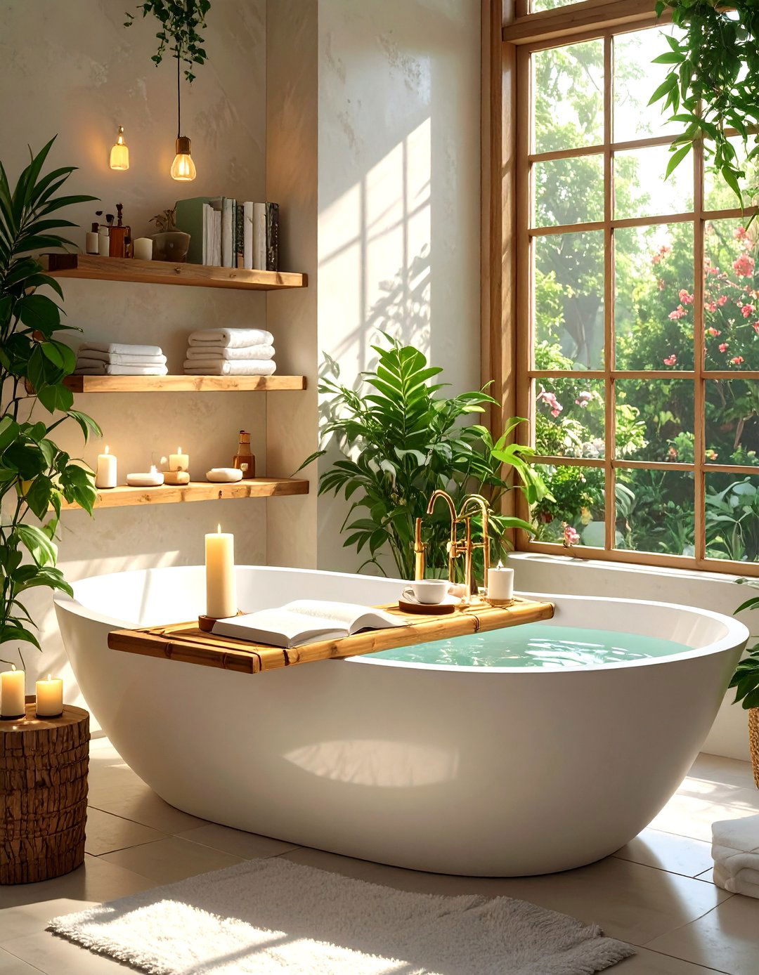 Bathtub Caddy Bridge Shelf - 30 bathroom shelf ideas