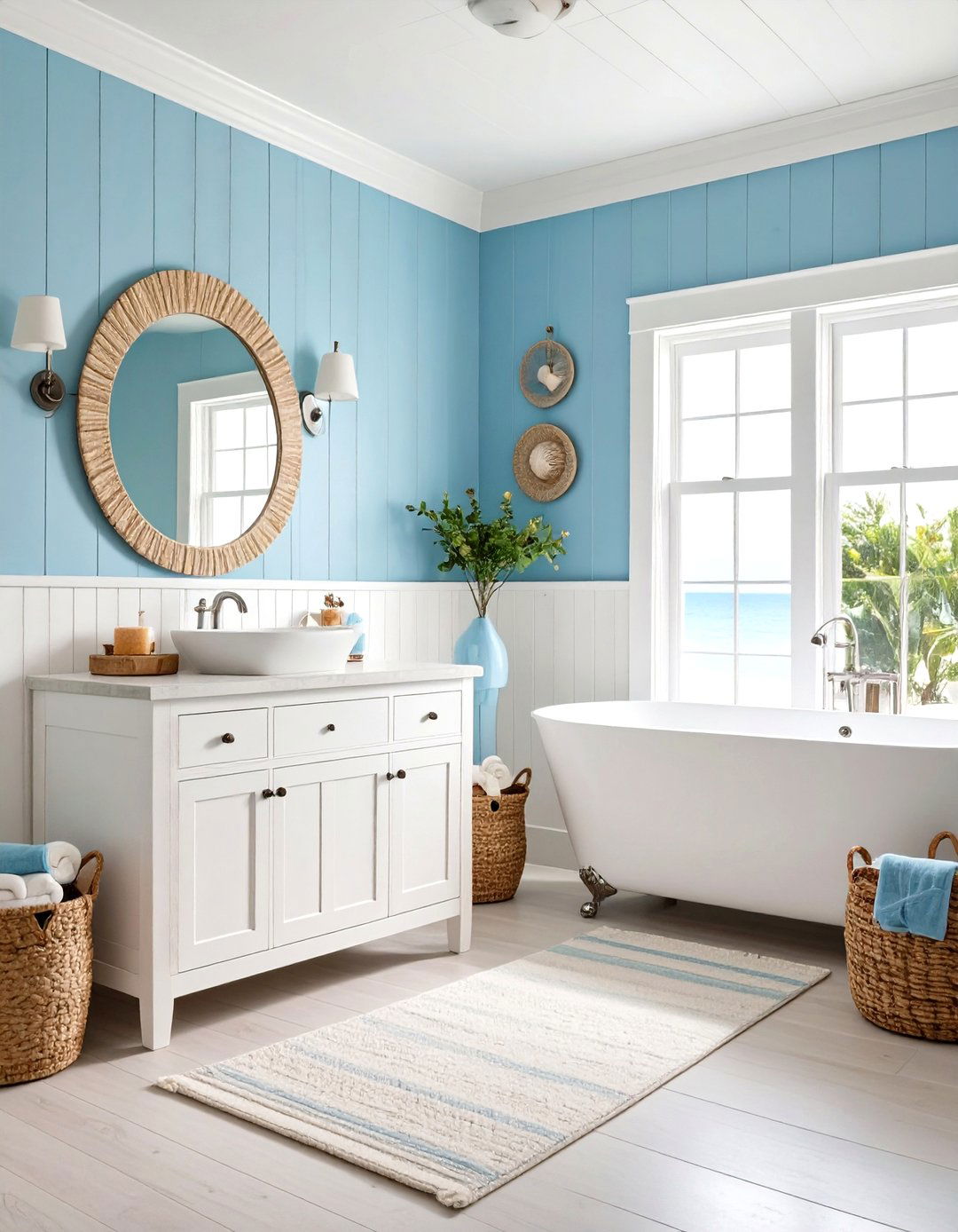 Beach House Vibe Bathroom - 30 light blue bathroom ideas