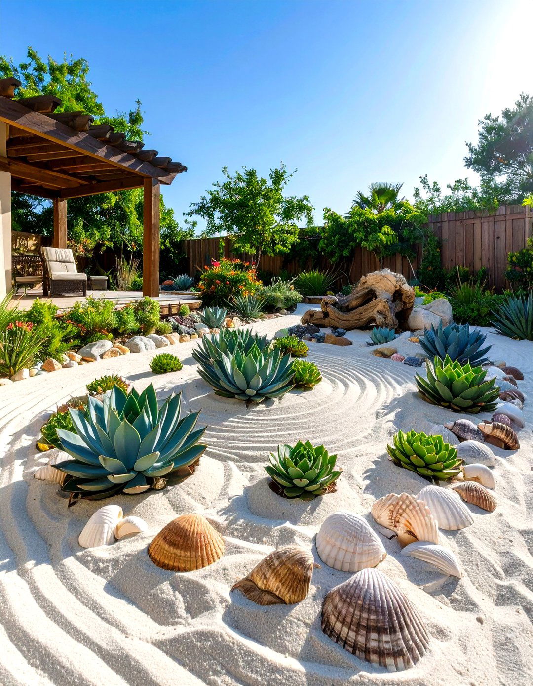 Beach Themed Succulent Garden - 30 outdoor succulent garden ideas
