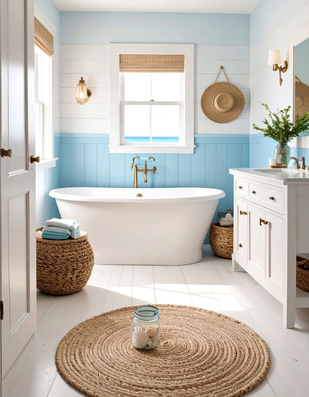Beachy Coastal Vibe - 30 teen girl bathroom ideas