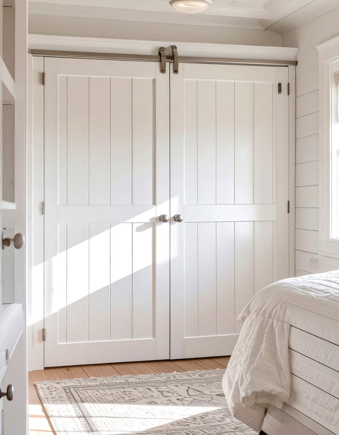 Beadboard Panel Doors - 30 diy closet door ideas