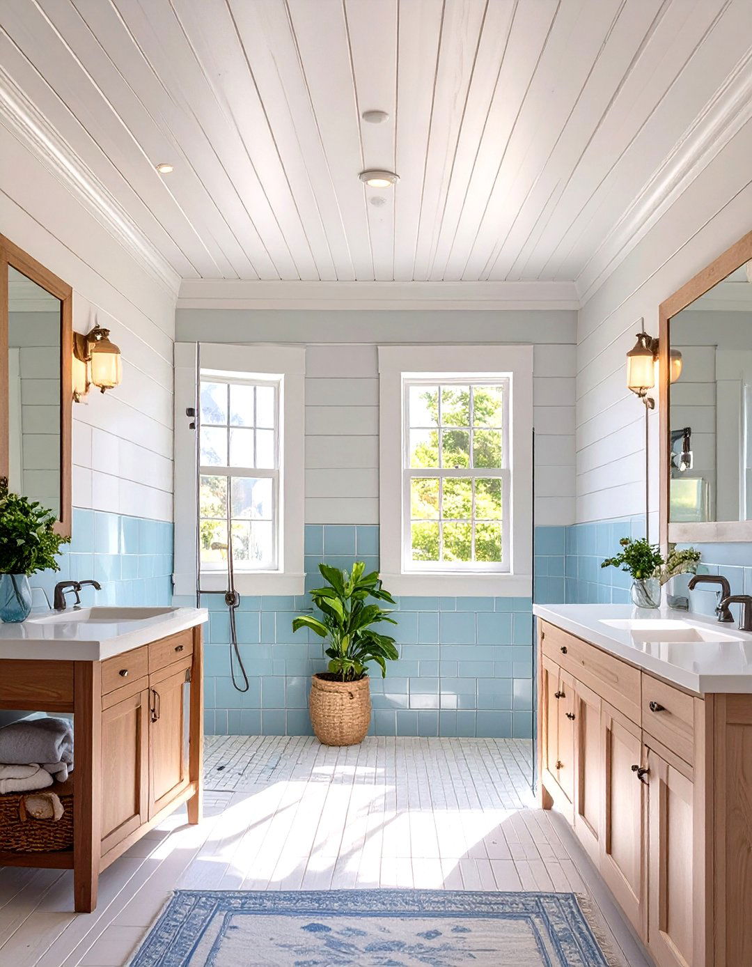Beadboard Panel Shower Ceiling - 30 shower ceiling ideas