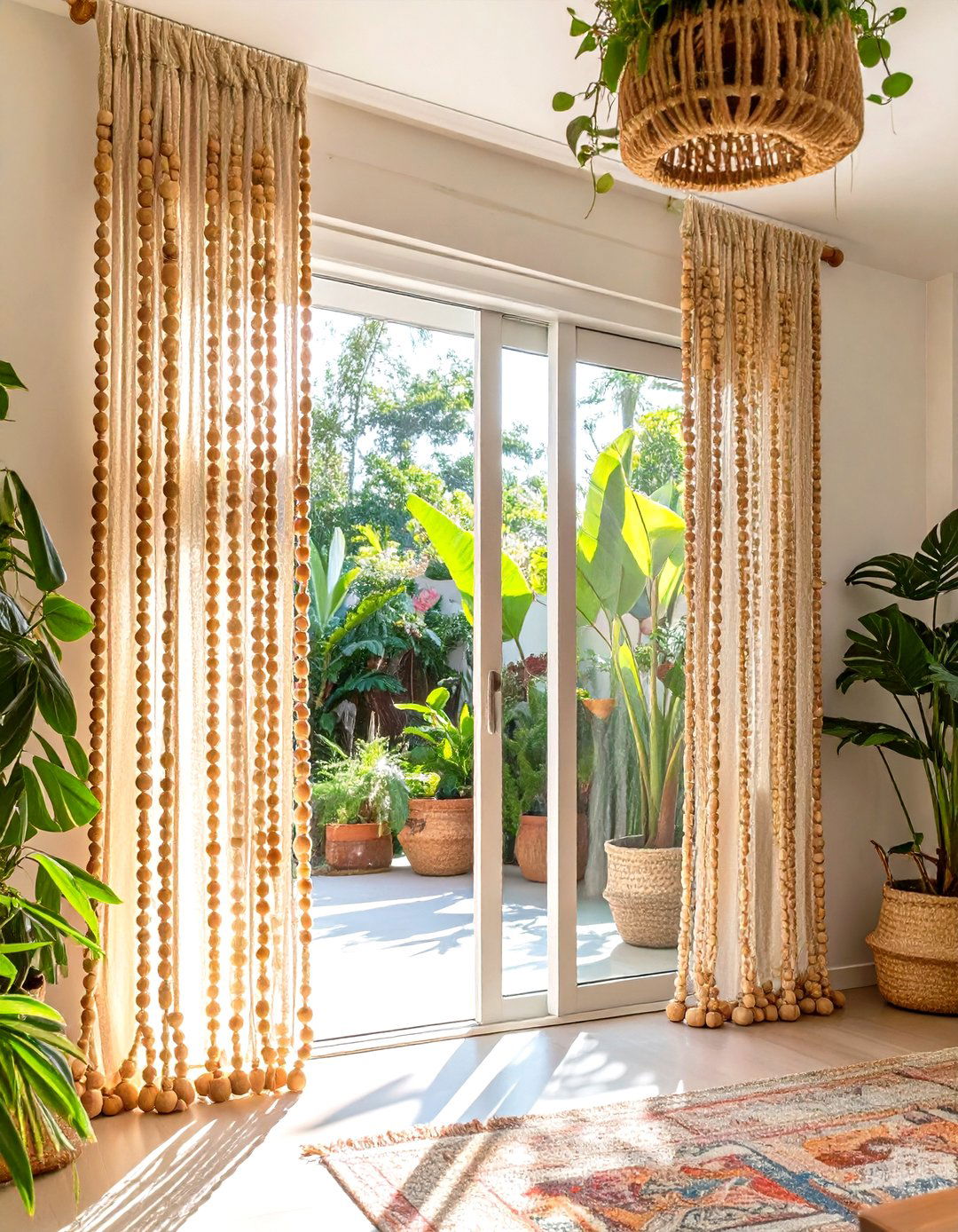 Beaded Curtains for a Sliding Glass Door - 30 sliding glass patio door curtain ideas