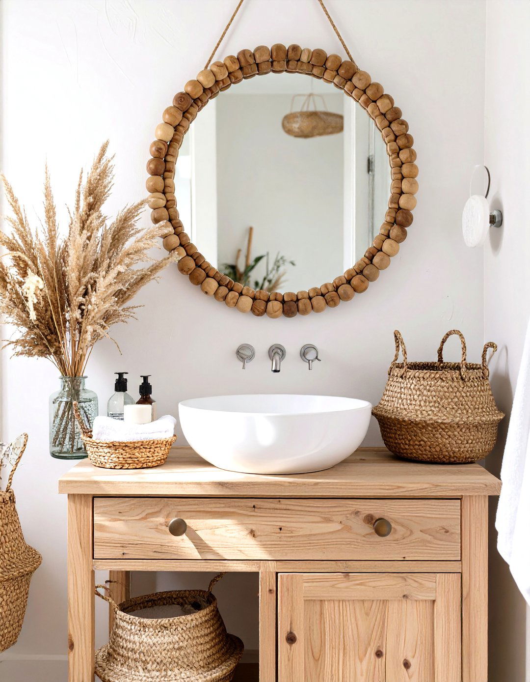Beaded Frame Bathroom Mirror - 30 bathroom mirrors ideas