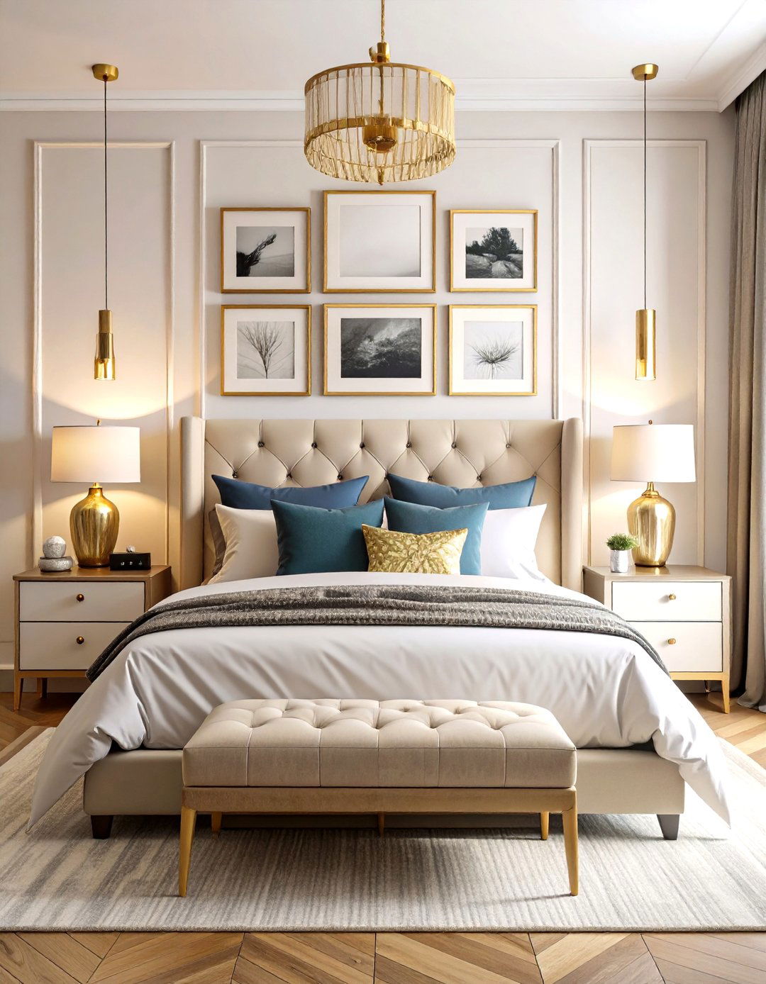 Bedroom Gallery Wall - 30 pinterest bedroom ideas
