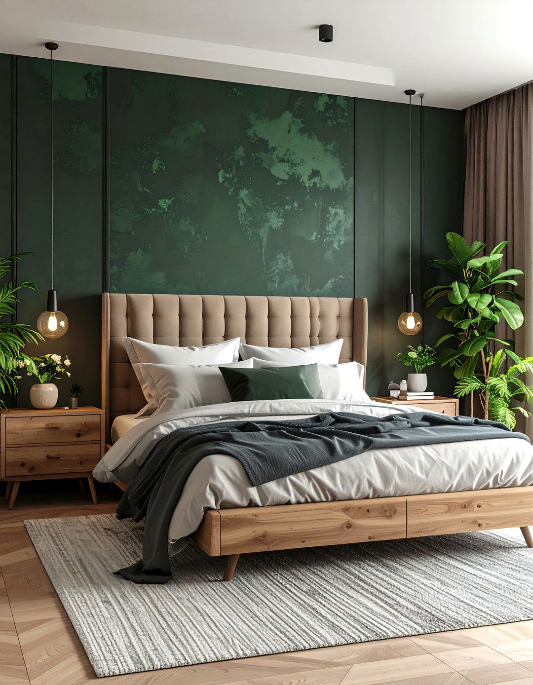 Bedroom Moody Limewash Finish - 30 ai accent wall design ideas