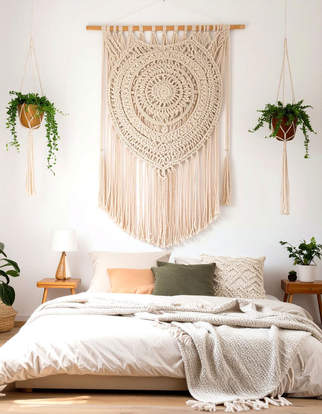 Bedroom with a Bohemian Inspired Macrame Theme - 30 teen girls bedroom ideas