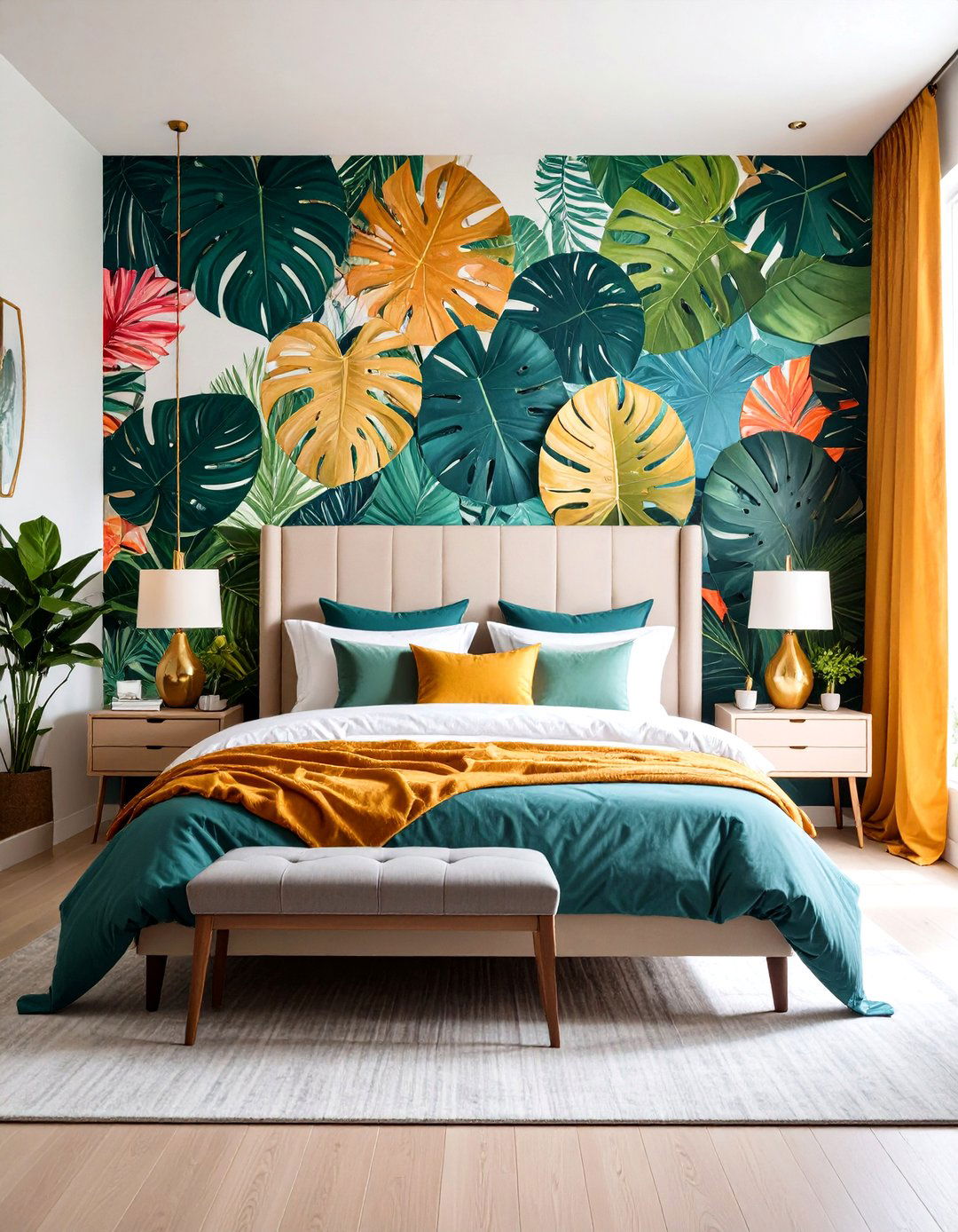 Bedroom with a Bold Wall Mural - 30 pinterest bedroom ideas