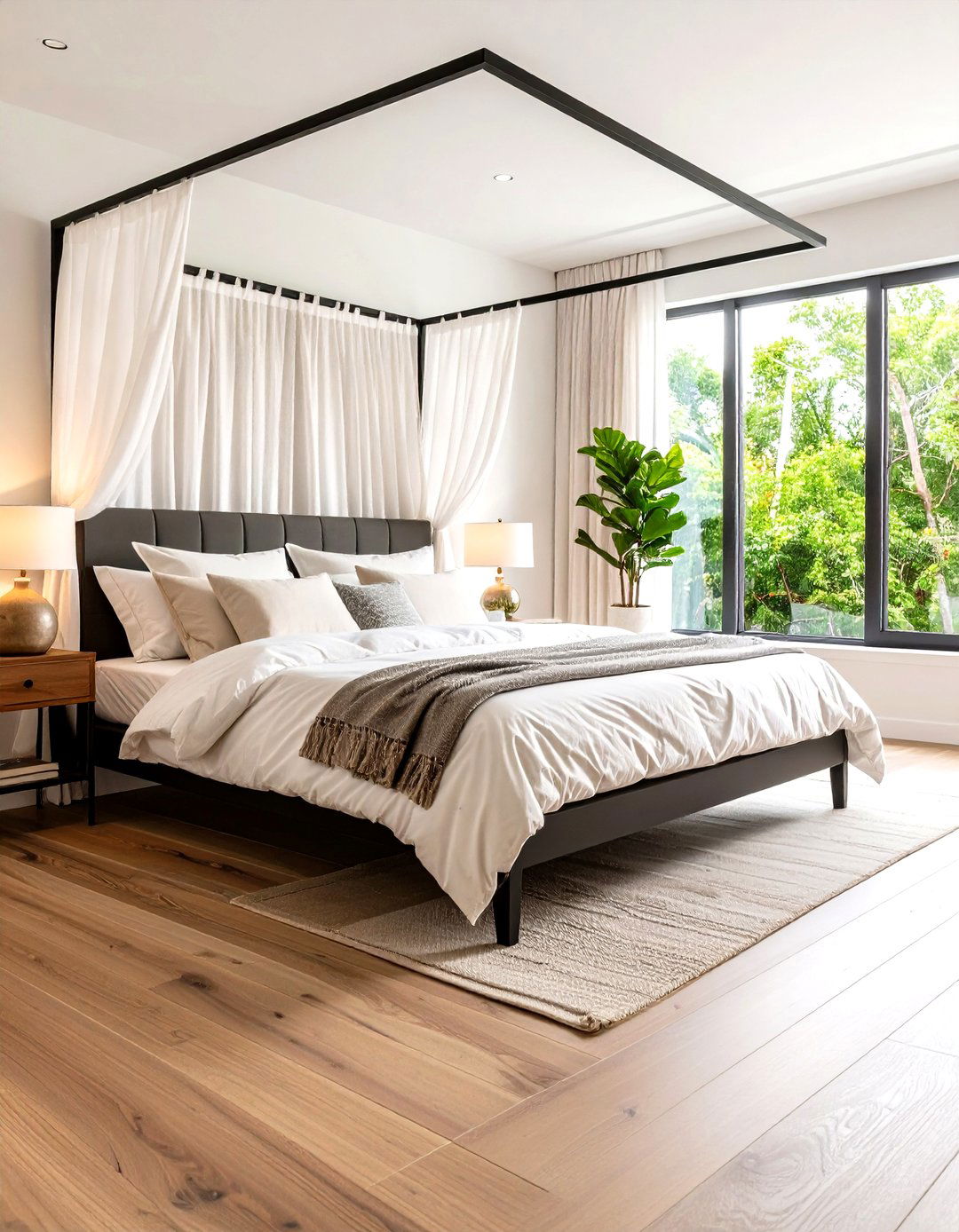 Bedroom with a Canopy Bed Frame - 30 patricketsesfantomes.com what is interior design ideas