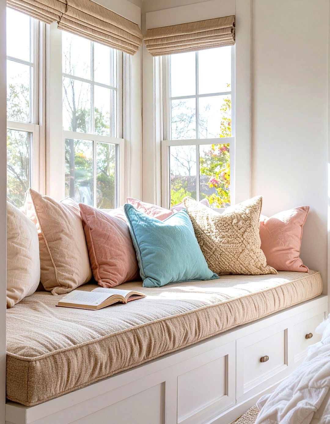 Bedroom with a Cozy Window Seat Reading Nook - 30 teen girls bedroom ideas