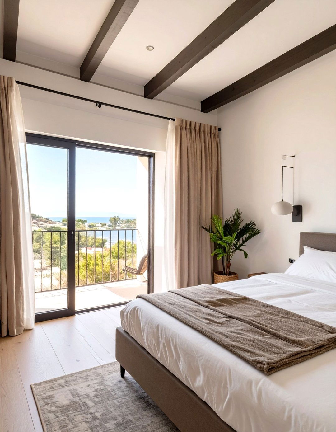 Bedroom with a Juliette Balcony - 30 modern spanish style interior design ideas