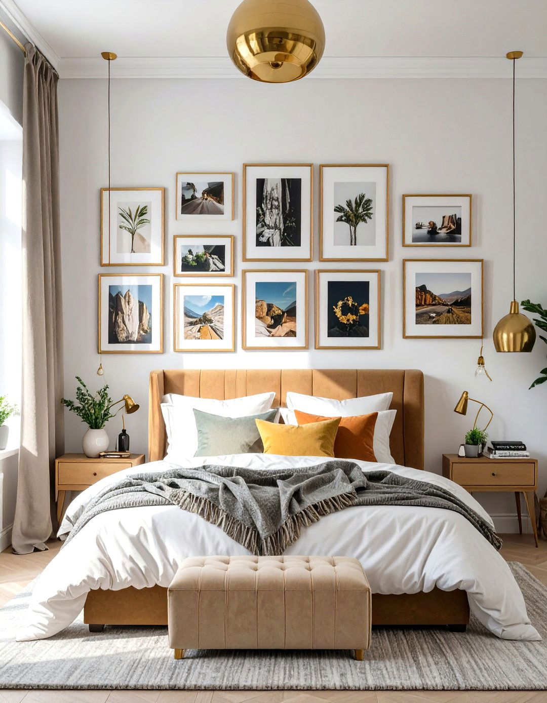 Bedroom with a Statement Art Gallery Wall - 30 women bedroom ideas