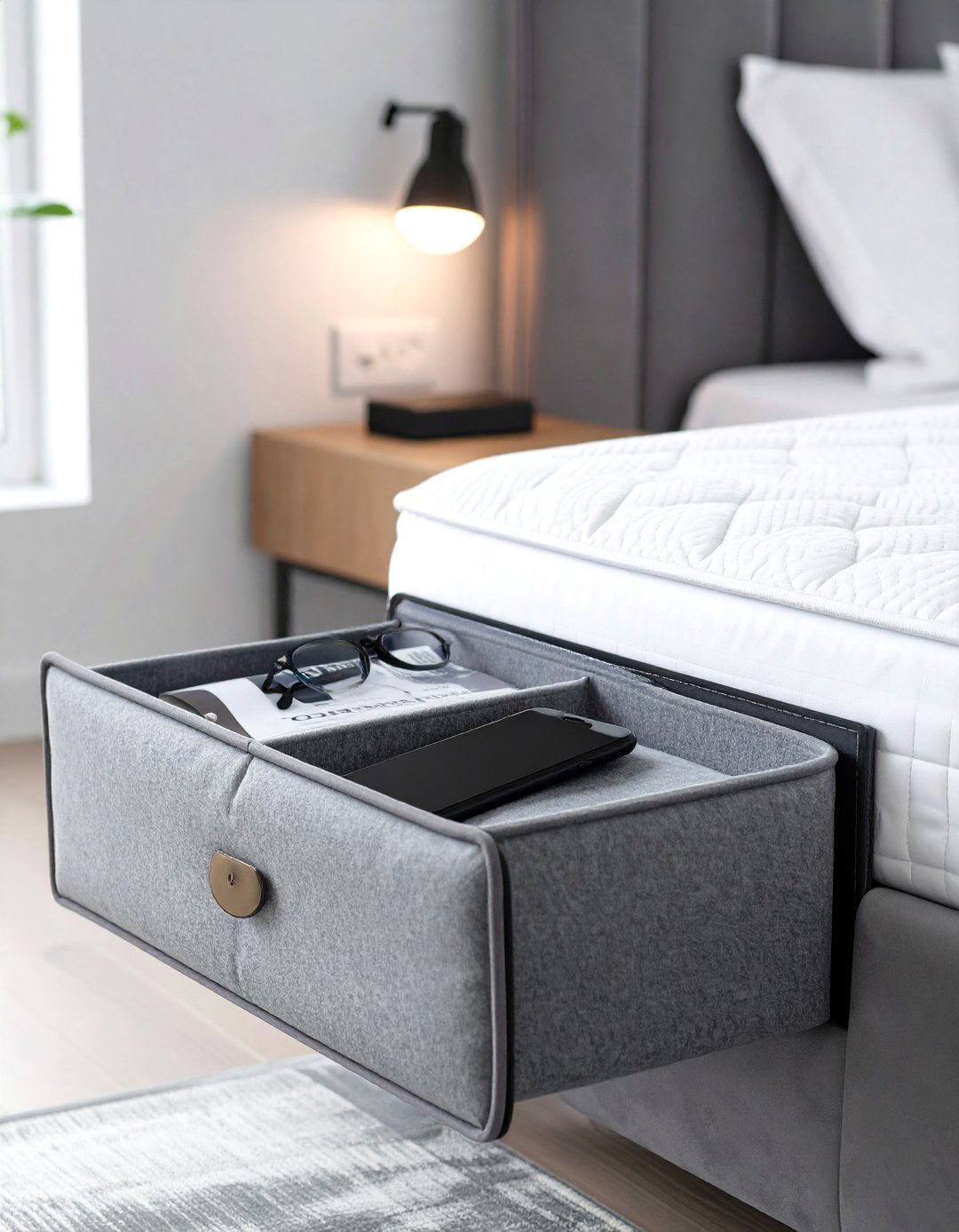 Bedside Caddies for Pocket Storage - 30 small bedroom furniture ideas