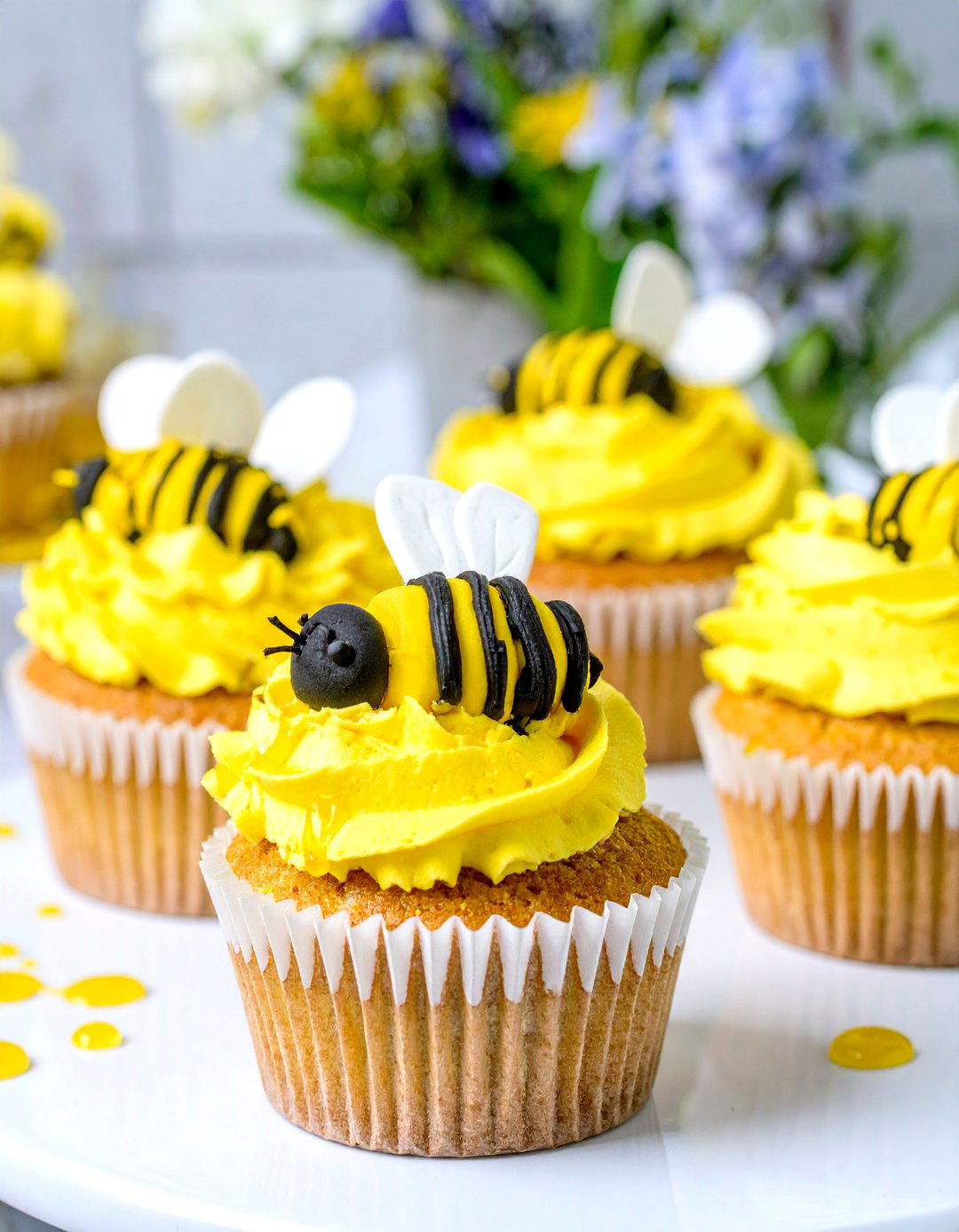Bee Themed Sweet as Can Bee Cupcakes - 30 baby shower cupcake ideas