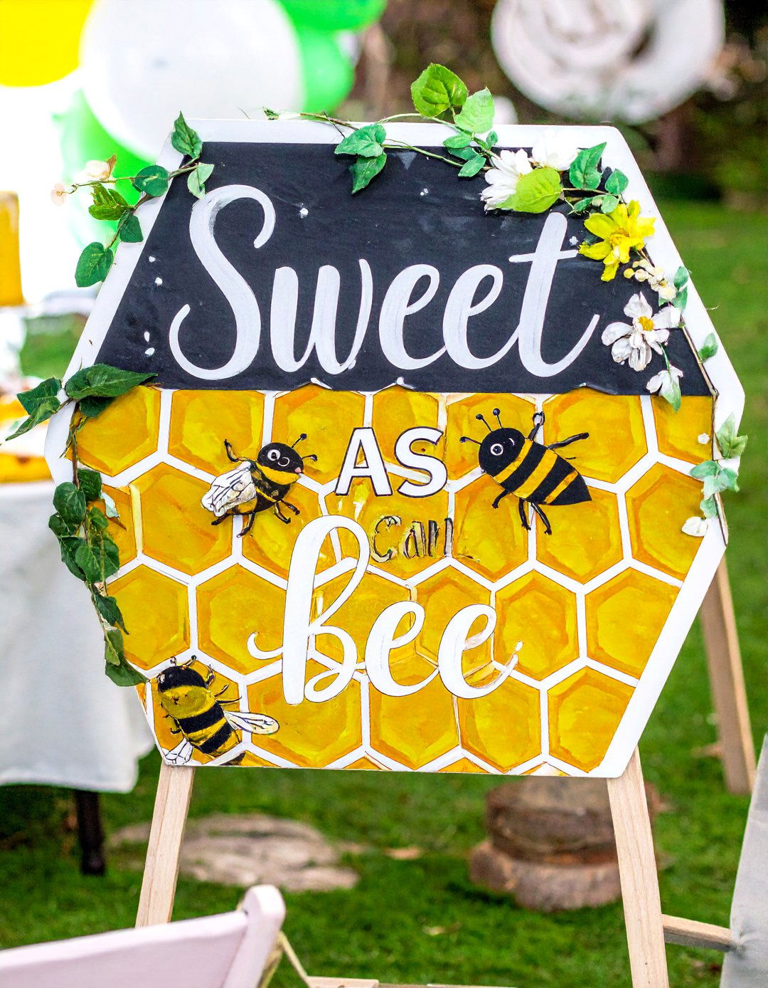 Bee Themed Sweet as Can Bee Sign - 30 baby shower sign ideas