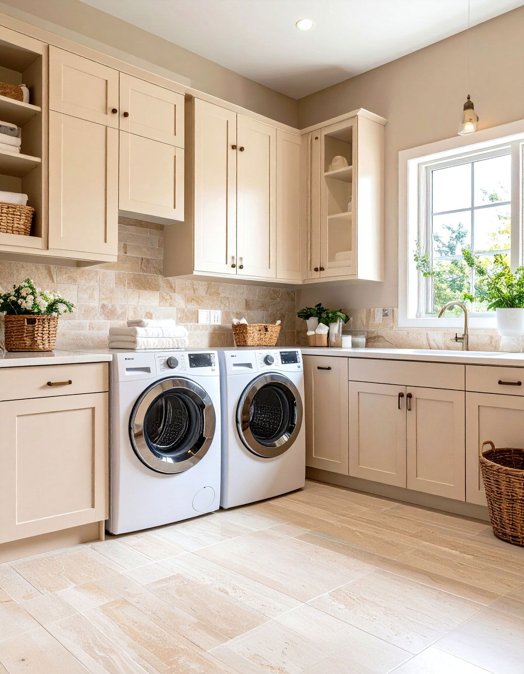 Beige and Cream Laundry Room - 30 laundry room color ideas
