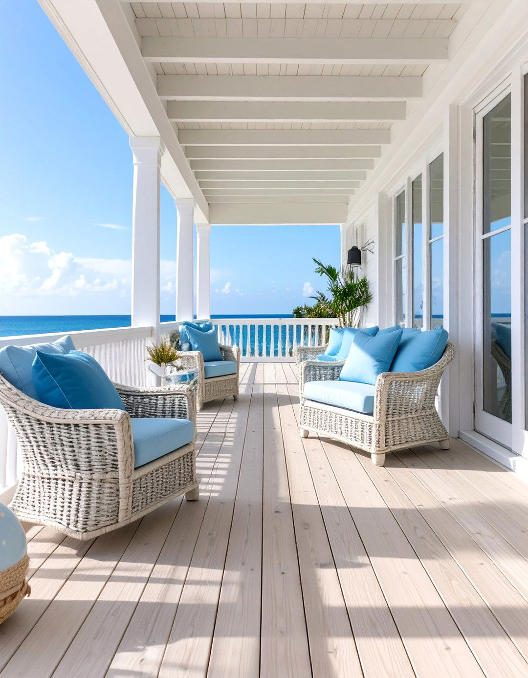 Beige and White Deck - 30 deck painting ideas