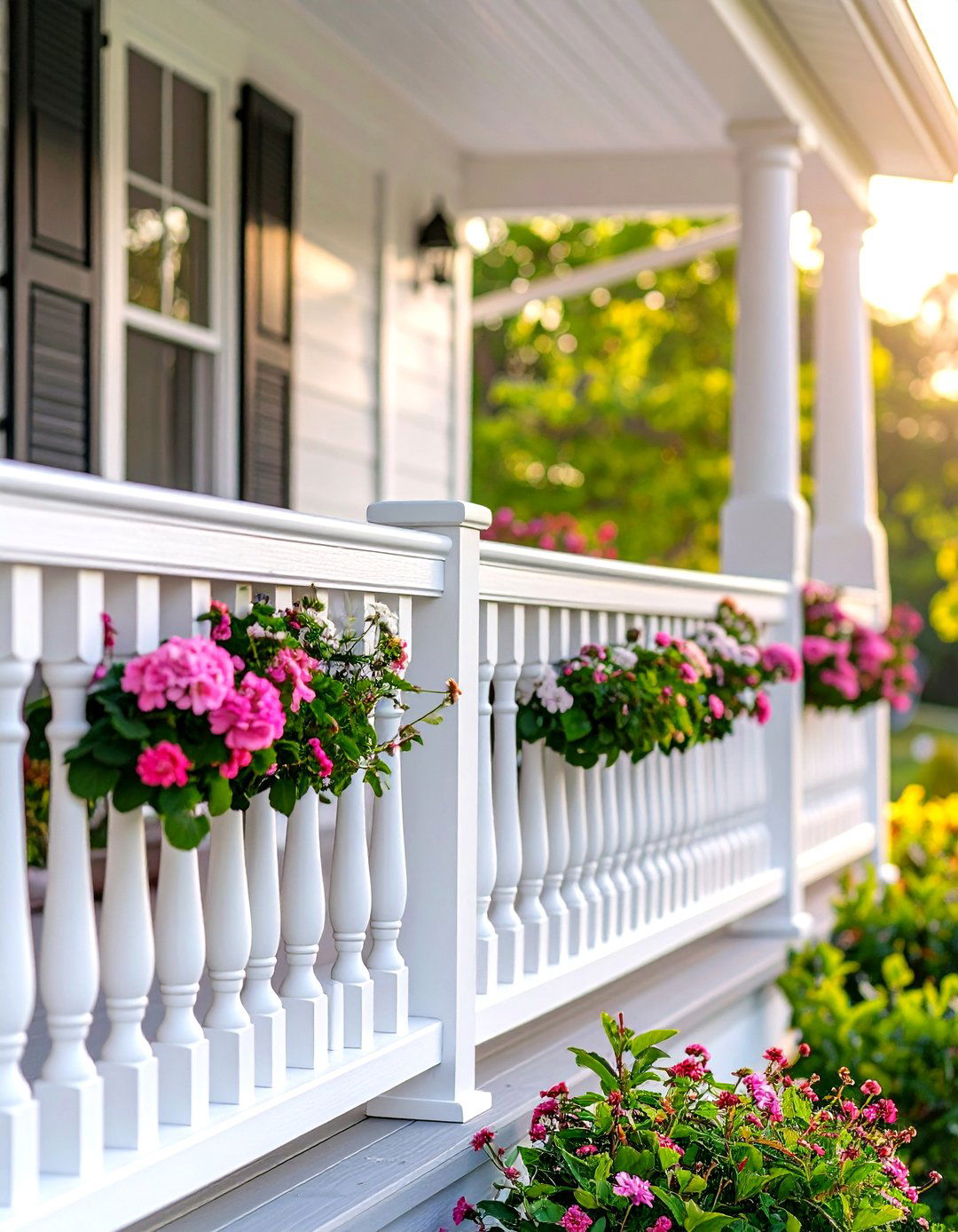 Belly Style Baluster Porch Railing - 30 front porch porch railing ideas