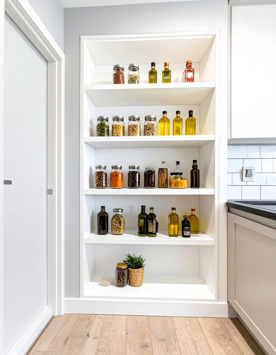 Between the Studs Recessed Small Pantry - 30 small kitchen small pantry ideas