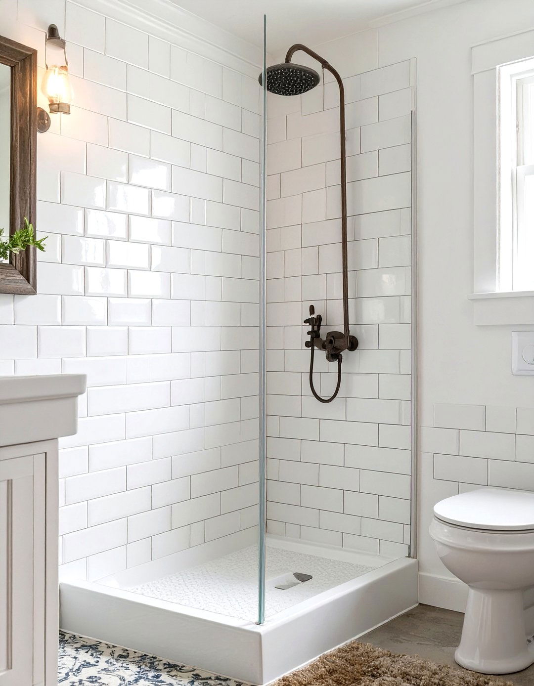 Beveled Edge Subway Tiles - 30 vintage bathroom ideas