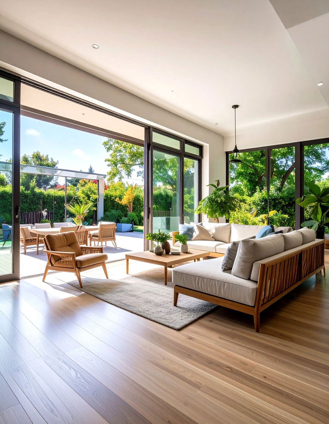 Bi Fold Glass Doors for Indoor Outdoor Flow - 30 living room window ideas