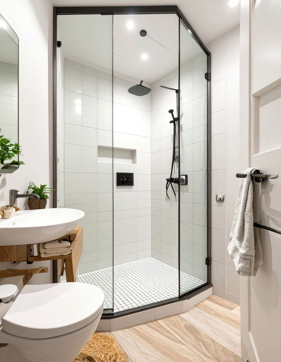 Bi Fold Shower Doors for Compact Spaces - 30 shower small bathroom ideas