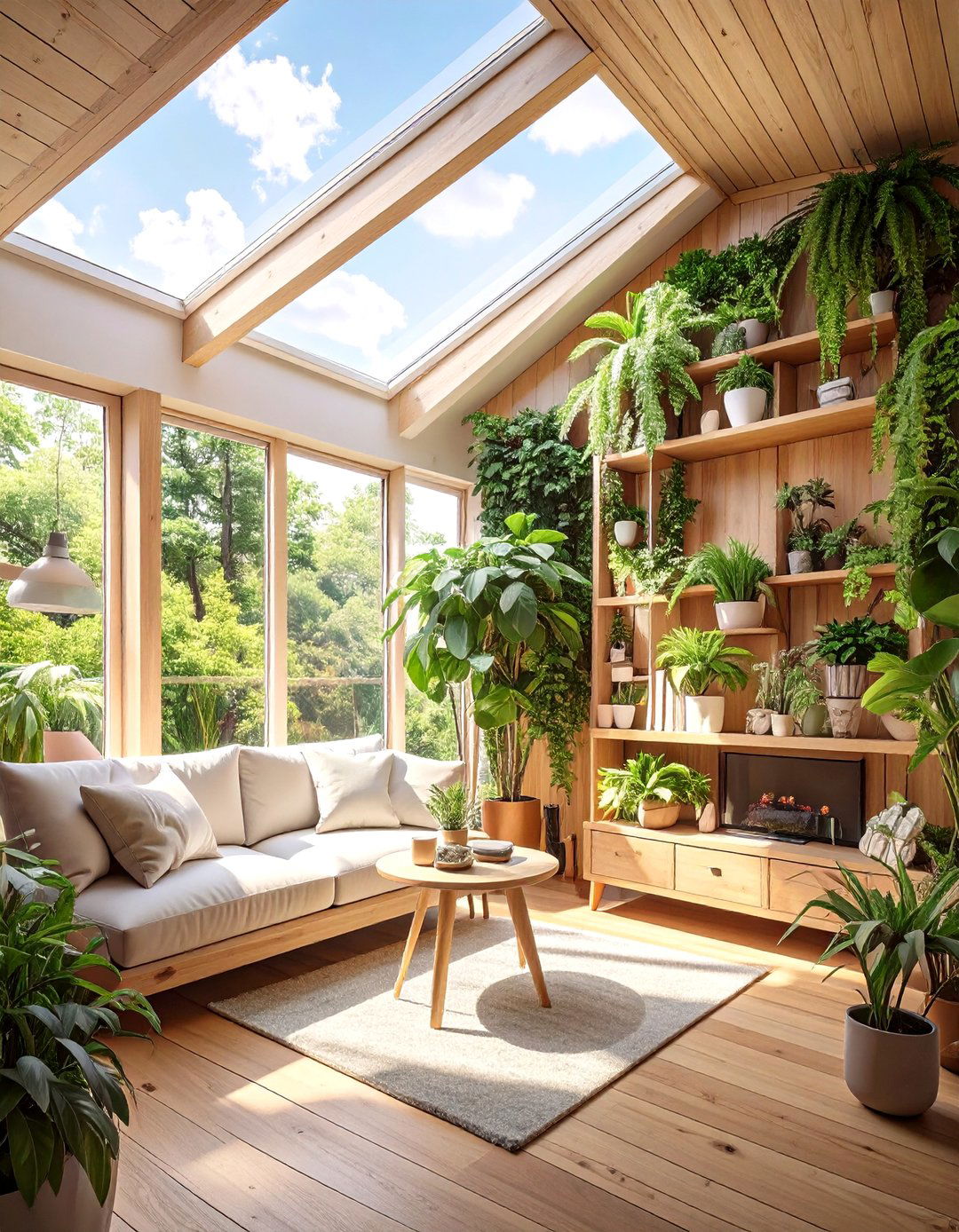 Biophilic AI Sanctuary - 30 ai tiny home interior ideas