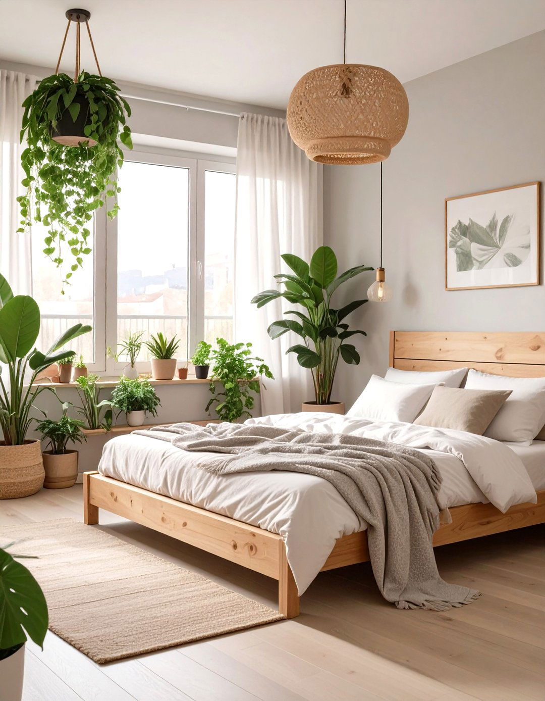 Biophilic Bedroom Filled with Houseplants - 30 women bedroom ideas