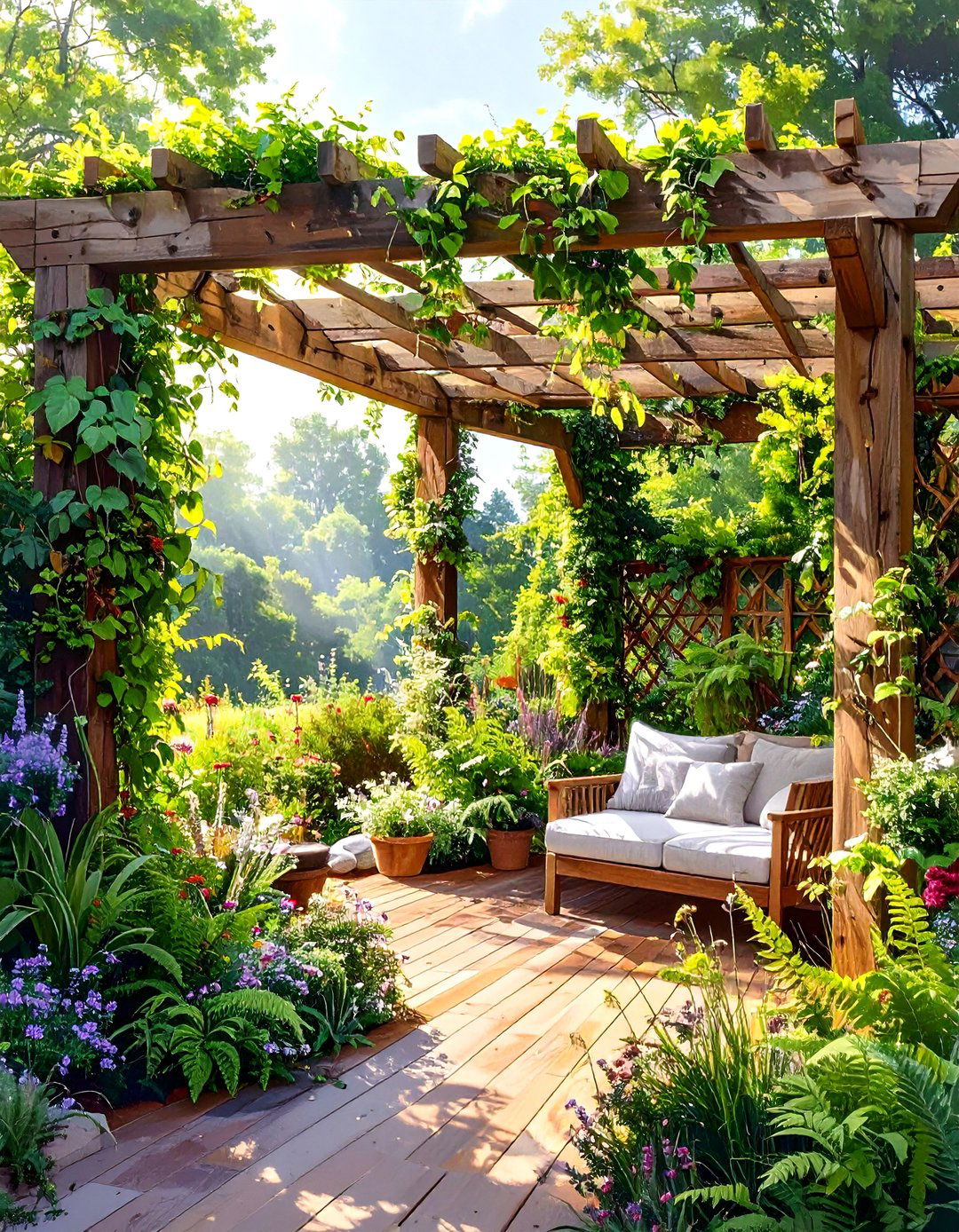 Biophilic Design Deck Pergola - 30 deck pergola ideas