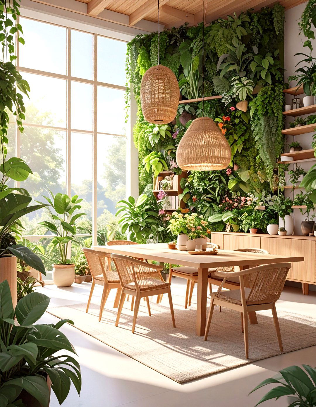 Biophilic Design Living and Dining Room - 30 open concept living room and dining room ideas