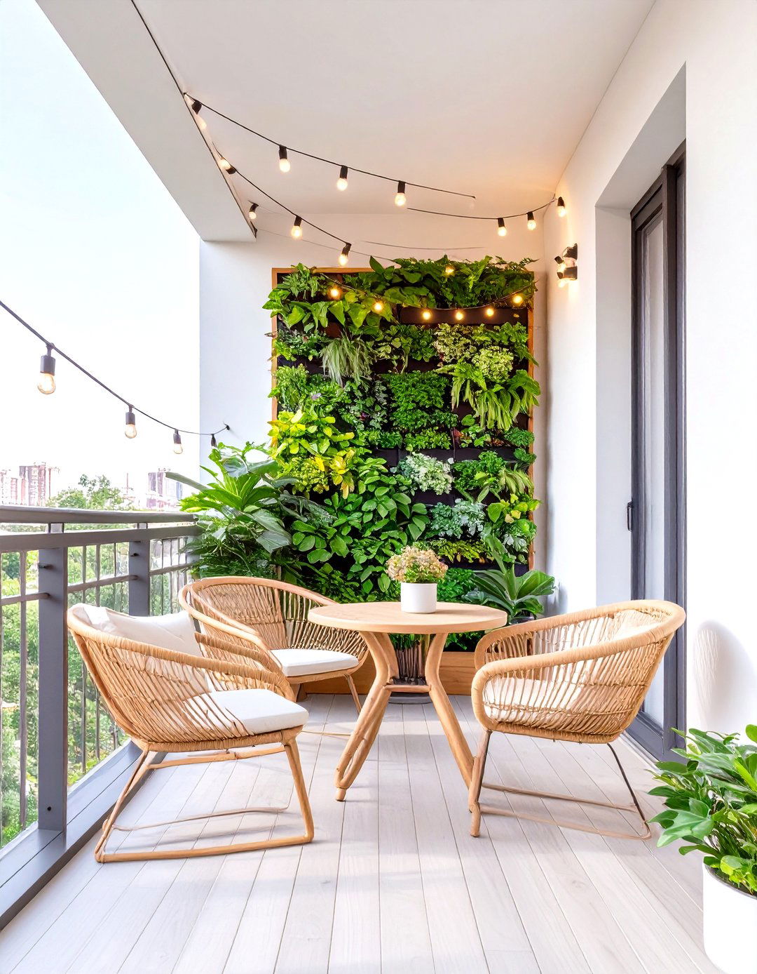 Biophilic Design in a Small Apartment Balcony - 30 interior design styles for small spaces ideas
