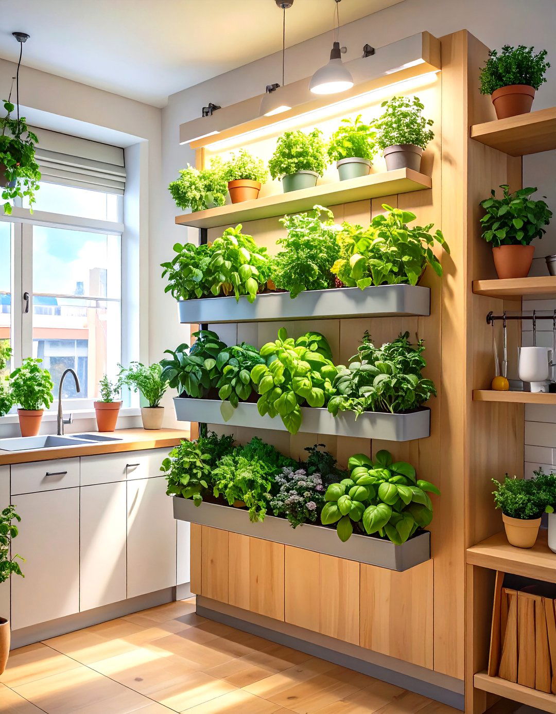 Biophilic Design with Herb Gardens - 30 small kitchen trends 2025