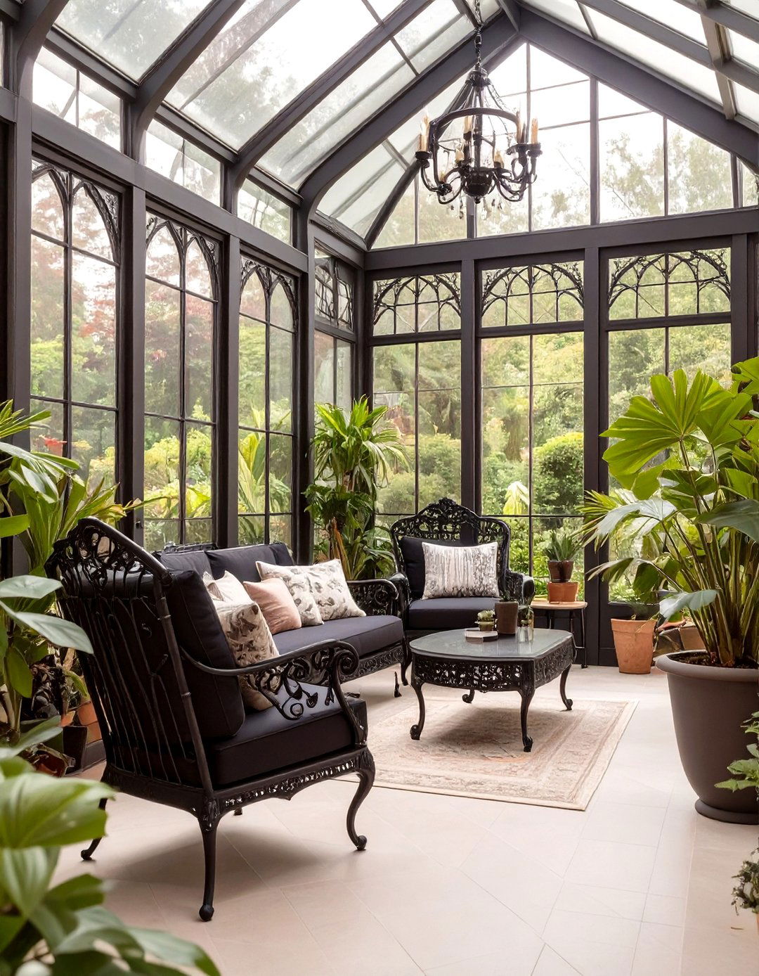 Biophilic Gothic Sunroom - 30 modern gothic interior design ideas