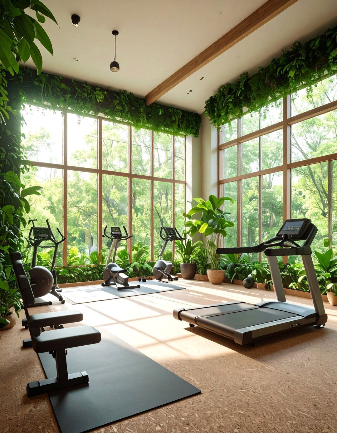 Biophilic Home Gym - 30 3d interior design ideas
