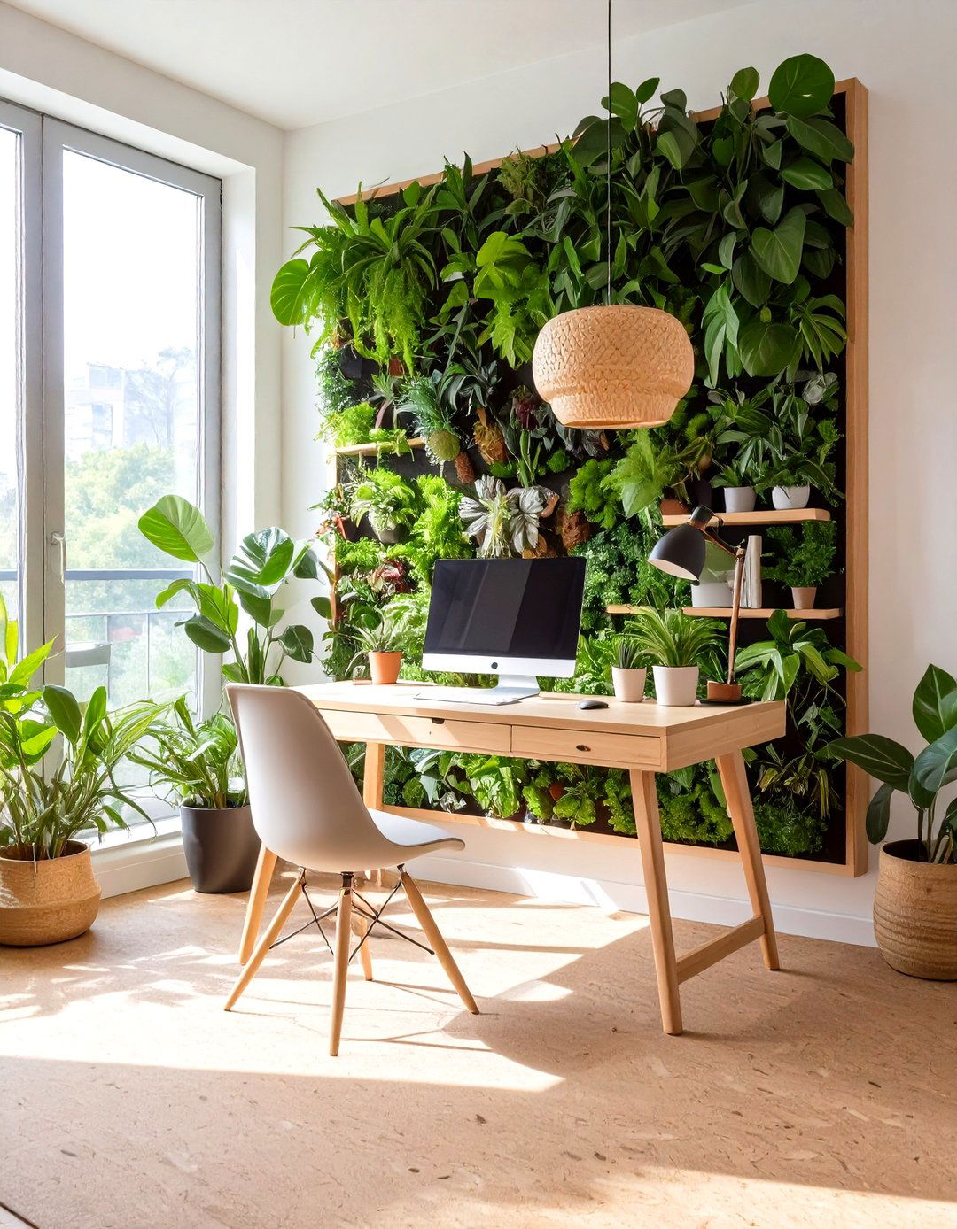 Biophilic Home Office Concept - 30 interior design rendering ideas
