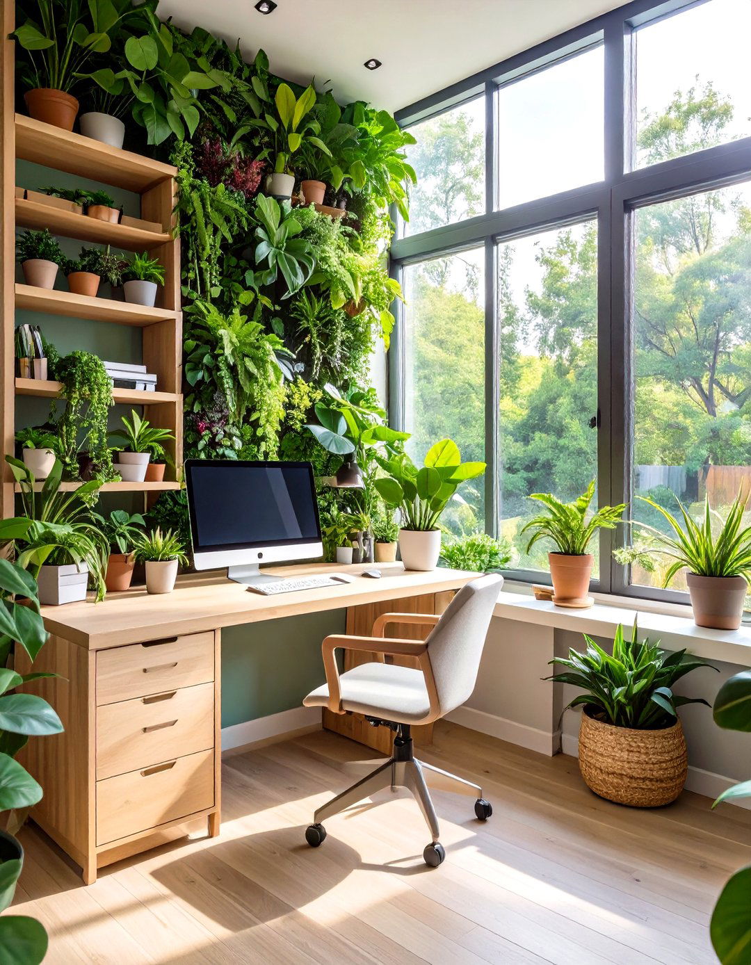 Biophilic Home Office Retreat - 30 modern home office design ideas