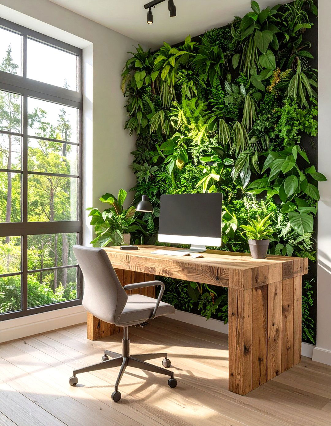 Biophilic Home Office Sanctuary - 30 interior design simulator ideas
