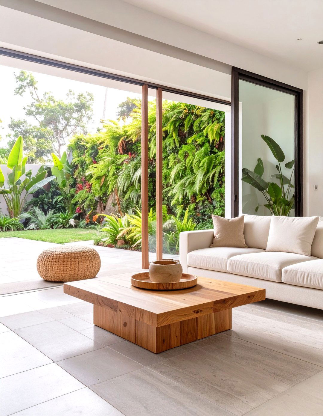 Biophilic Indoor Outdoor Living Room - 30 contemporary living room ideas