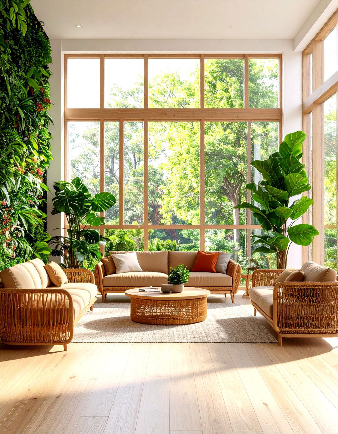 Biophilic Living Room Integration - 30 interior design trends 2025 living room
