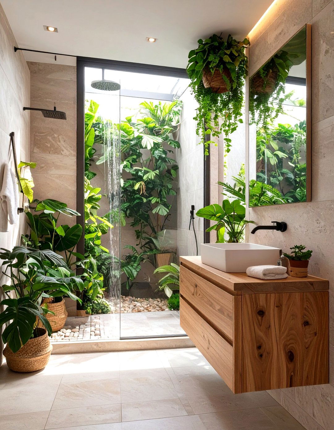 Biophilic Minimalist Bathroom - 30 interior design for a minimalist home ideas